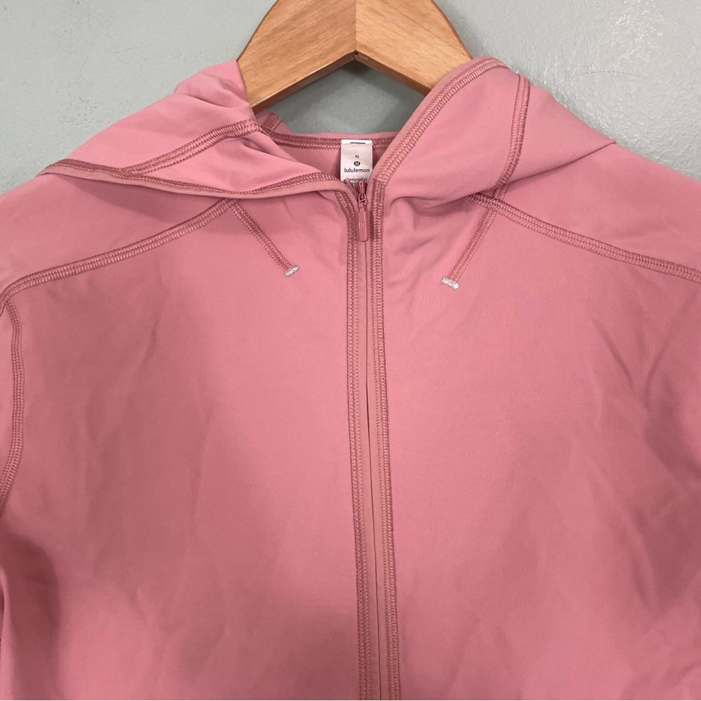 Lululemon Break A Trail Crop 1/2 1/4 Zip Hoodie Pink Pastel Women Sz 6 LW3DTKS - Picture 3 of 11